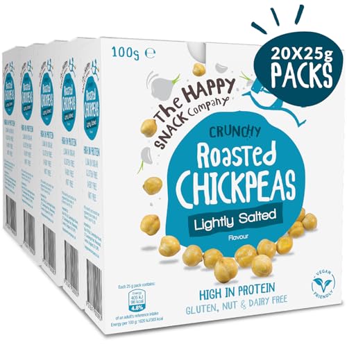 The Happy Snack Company Roasted Chickpeas Lightly Salted - Pack of 20 x 25g, Deliciously Healthy Snacks, Plant Based Protein & Fibre. Low Fat, Sugar & Calories, Free From 14 Allergens, Vegan - Image 5
