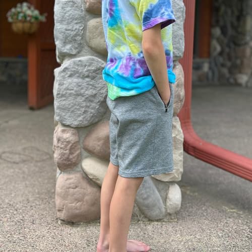 Image of BIG ELEPHANT Boys Cotton Athletic Shorts with Zipper Pockets & Drawstring