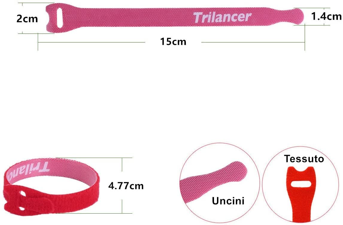 Fascette Cavi Riutilizzabili Trilancer 40 Pezzi - 15cm Multicolore - Per Casa Ufficio E Esterno - Foto 4
