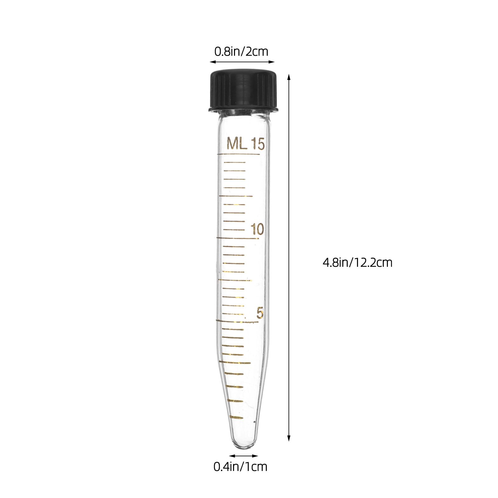 Lot de 10 Tubes Centrifugeurs à Fond Conique 15 Ml en Verre avec Bouchon à Vis Tubes Transparents Gradués pour Laboratoire Scientifique Étanches et Compatibles Centrifugeuse