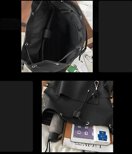 Miniatura 6 de Mochila impermeable de moda estilo fresco Mochila portátil de viaje para hombres Mochila de gran capacidad para mujer de 15.6 pulgadas, Negro -