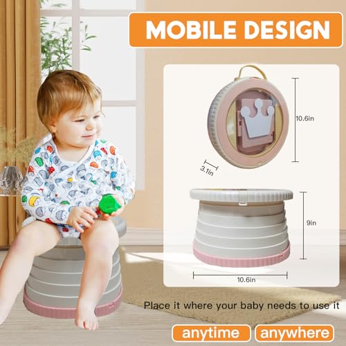sunnysmile portable toilet for kidsportable potty seat for toddler traveltravel potty with travel bag applicable to camping indooroutdoor use includes 75 replacement bags
