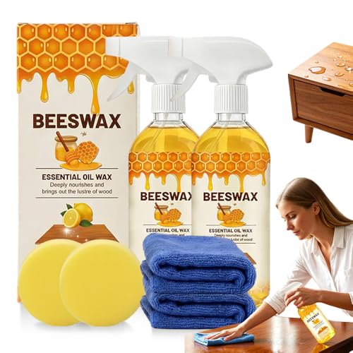 Scratch Erase Beeswax Floor Spray 2026 New 350ml-Beeswax Wood Polish Spray Cleans Restores Shine Scratches Suitable for Floors Wooden Sofas and Furniture (2PCS)