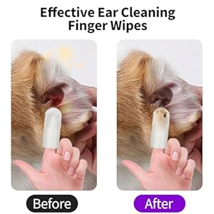 Dog Ear Wipes Finger Shape Dog Ear Cleaner, Dog Enjoyable Ear Cleaner Tool for Dogs Cats Puppy Rabbits Small Animals, White