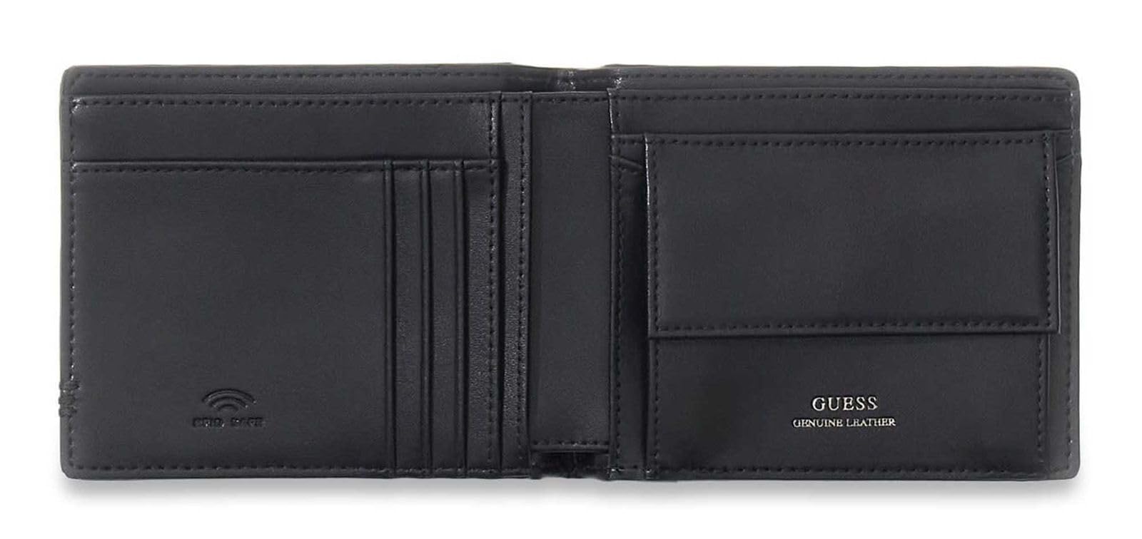 GUESS portafoglio Boston Bifold Wallet Dark Black nero