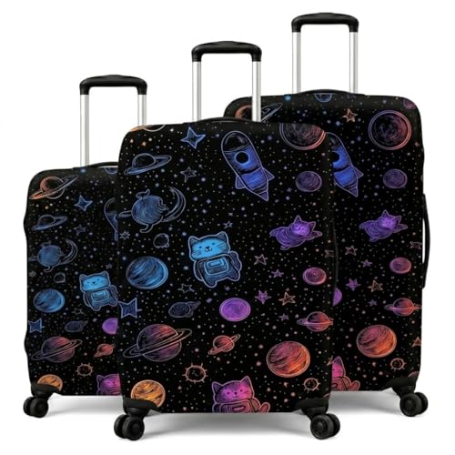 Image of Printed Luggage Cover for Traveling Bag & Suitcase - Stretchable & Scratchproof Trolley Protector with Velcro Lock & Lightweight Washable Material(Suitcase Not Included, Only Cover in Product)