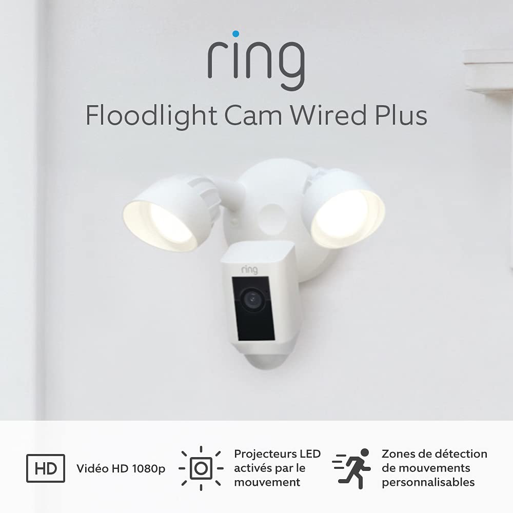 Ring Caméra Floodlight Plus Filaire (Floodlight Cam Wired Plus)| Caméra ...