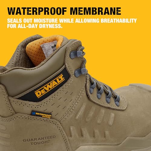 DEWALT Bowman Men's Waterproof, Steel Safety Toe, Leather Work Boots3