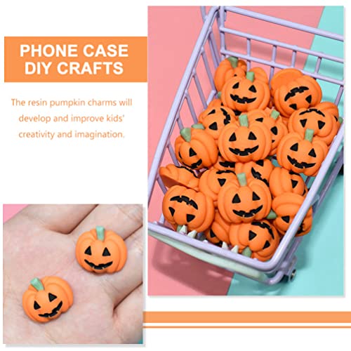 20Pcs Halloween Resin Flatback Diy Pumpkin Embellishment Scrapbook Ornaments Pumpkin Resin Charm For Scrapbook Phone Case Craft Diy Making #TOP2