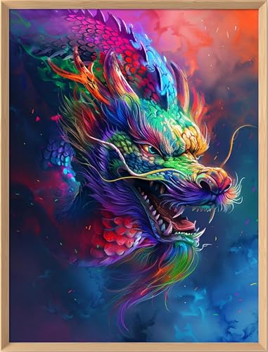 Image of Leczany Cross Stitch Stamped 11CT 3 Strands Kits for Adults Beginners Patterns Craft Kit Needlepoint Full Range of Embroidery Kits DIY Starter | Dragon 15.8x20.9 inches