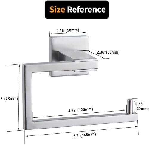 Miniatura 6 de Soporte de papel higiénico para baño, SUS304, dispensador de rollos de papel higiénico de acero inoxidable para cocina, para baño, montado en la