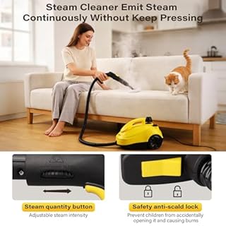 KROQO Multi-Purpose Steam Cleaner, Heavy-Duty Handheld Steam Mop with 23 Accessories, Steamer Cleaning Removes Stubborn Stains on Tile Grout Hardwood, Living Room, Kitchen, Bathroom