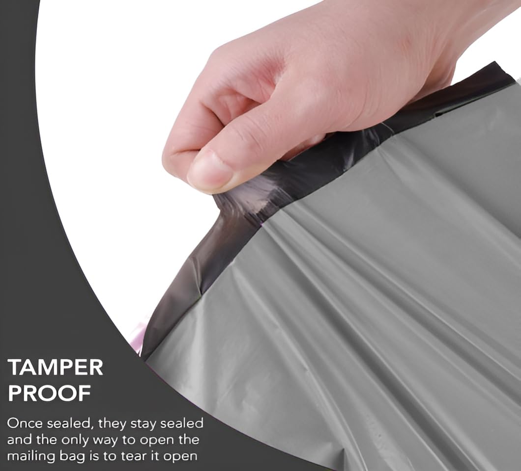 LIVERPOOL ENTERPRISES LTD 100 Pcs Grey Parcel Bags - Image 4