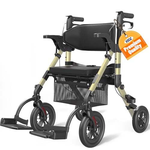 VOCIC Walkers-for-Seniors, Rollator-Walker-with-Seat,...