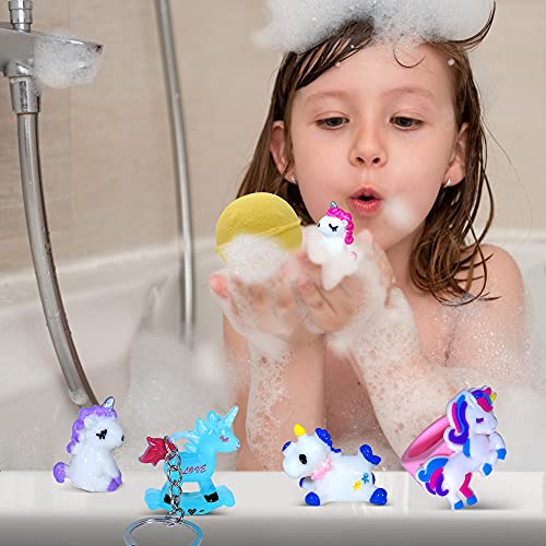 Unicorn Bath Bombs For Girls With Surprise Toys Inside For Kids | Cute Unicorn Ring, Keychain, Necklace, Toys And Bonus Unicorn Purse - Multi-Colored Bath Balls With Unicorn Toys Inside - Handmade #TOP2