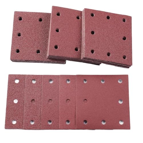Ruwshuuk Papel de lija – 120 unidades de papel de lija para manualidades – 10,9 x 11,4 cm hojas de lija para muebles, suelo de concreto, acabado superficial