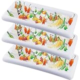 DR.DUDU Inflatable Serving Bar, 3 Pack Ice Serving Buffet Salad Cooler Food Drink Containers with Drain Plug, BBQ Picnic Pool Party Supplies Inflatable Cooler