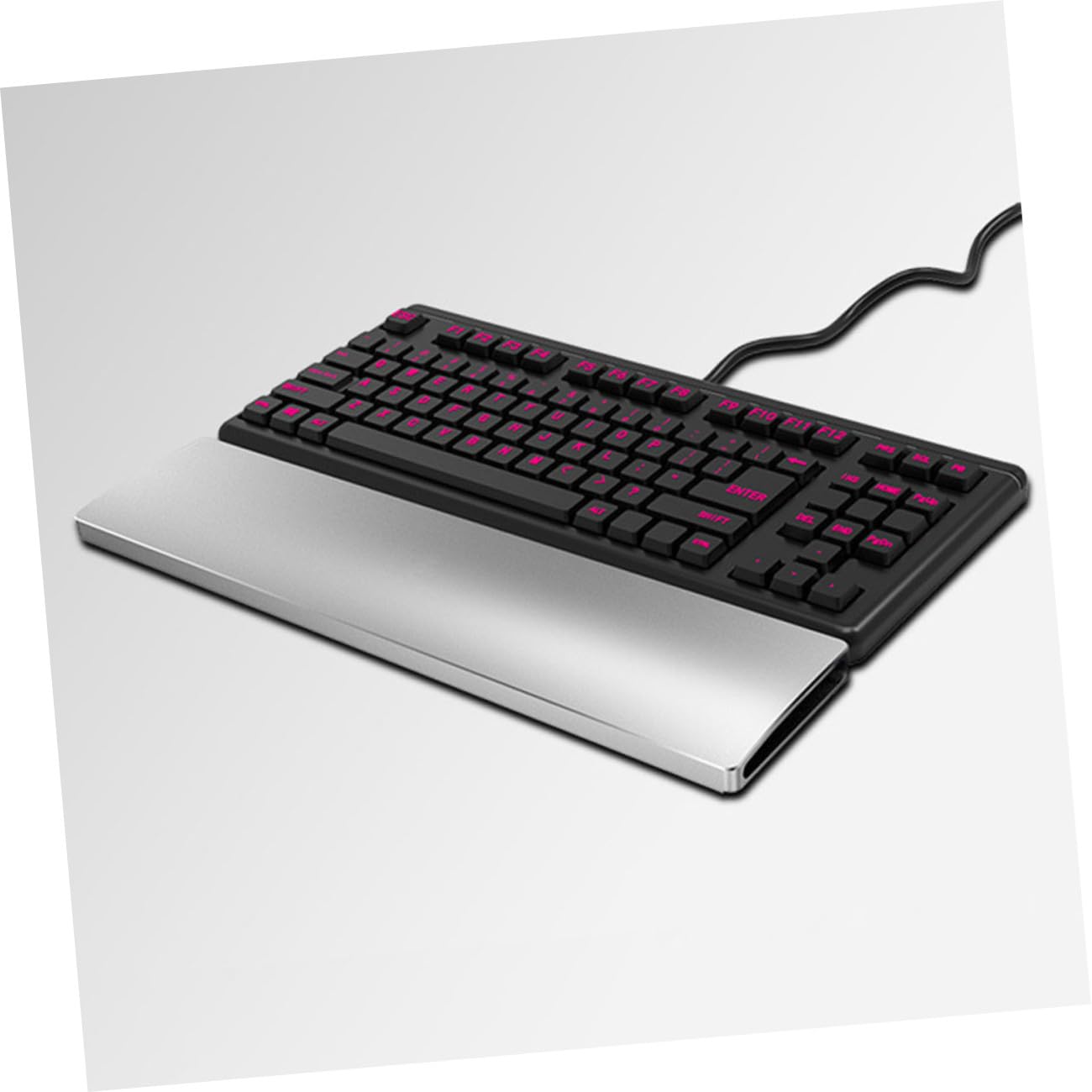 Veemoon Mechanische Tastatur Handgelenkauflage aus Aluminiumlegierung Ergonomisches Design Rutschfest Stabil für 104-Tasten Tastaturen Silber
