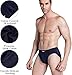 wirarpa Men's 100 Cotton Briefs Underwear No Fly Covered Waistband 4 Pack Black, Dark Blue, Dark Grey, Heather Grey, Small