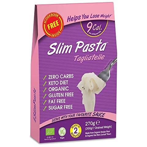 Eat Water Slim Pasta Tagliatelle Zero Carbohydrate 5 Pack * 270 Grams | Made from Gluten Free Organic Konjac Flour | Keto Paleo Diet and Vegan | Zero Sugar and Low Calorie Food Cover