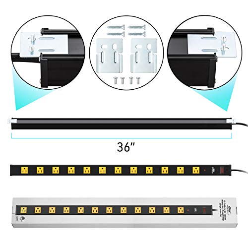 Crst Heavy Duty Surge Protector Power Strip Wide Spaced 12-Outlet 15 Feet Long Extension Cord With Mounting Brackets 15A Circuit Breaker 1800 Joules… #TOP6