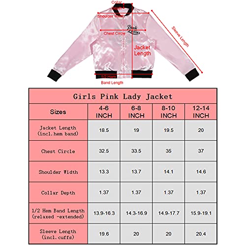 Leadtex 1950S Girls Party Pink Ladies Jacket Grease Costume With Polka Dot Neck Scarfs And Pink Cat Eye Glasses(L) #TOP5