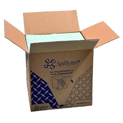 Spilfyter G-75 Green Universal Premium Sorbent Double Weight Absorbent Pad, 18 Length x 16 Width, Case of 100