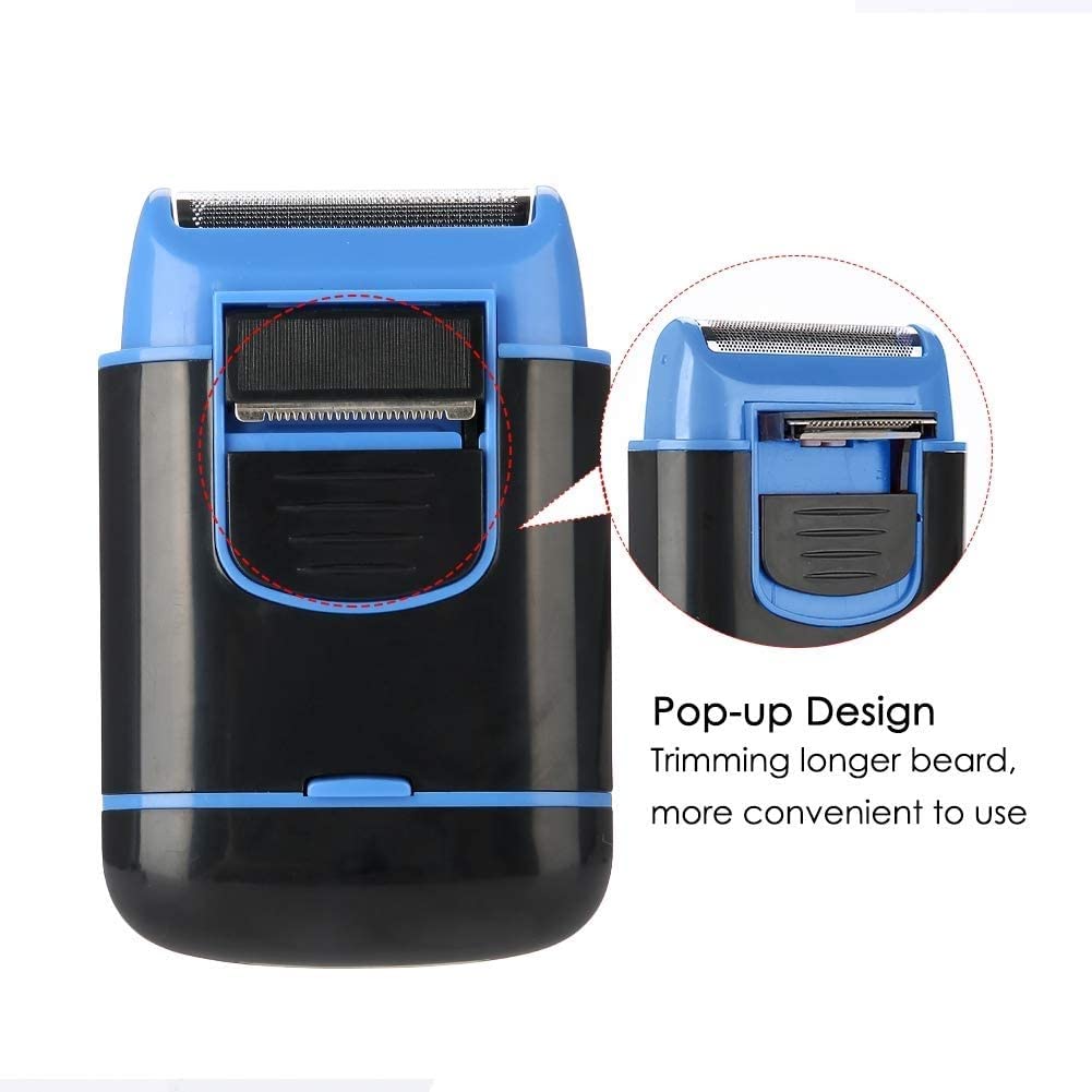 ARTSZY Rasoio Elettrico for Uomini, Viaggio Portatile Ultra-Sottile Lamina Pop-up Barba a Batteria a Batteria Rasoio for rasatura, Rasoio rotativo a Bordo arrosti