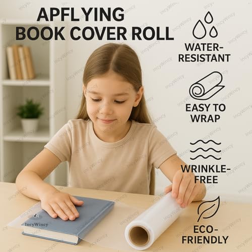 Image of Translucent Milky Frosty Plastic 10 Mtrs Book Cover Rolls (Pack of 2) | 36 cm Wide Protective Covers for Notebooks & School Books (Each Roll 10 Meters)