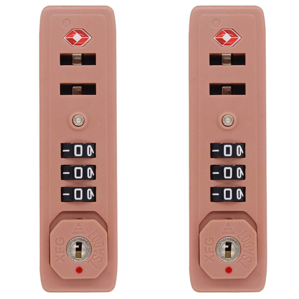 Eingebautes Kofferschloss, Set aus einem Paar S052# Zahlenschloss-Ersatz for Koffer-Zugstangen, Boxen, Truhen, DIY(Rose Golden)