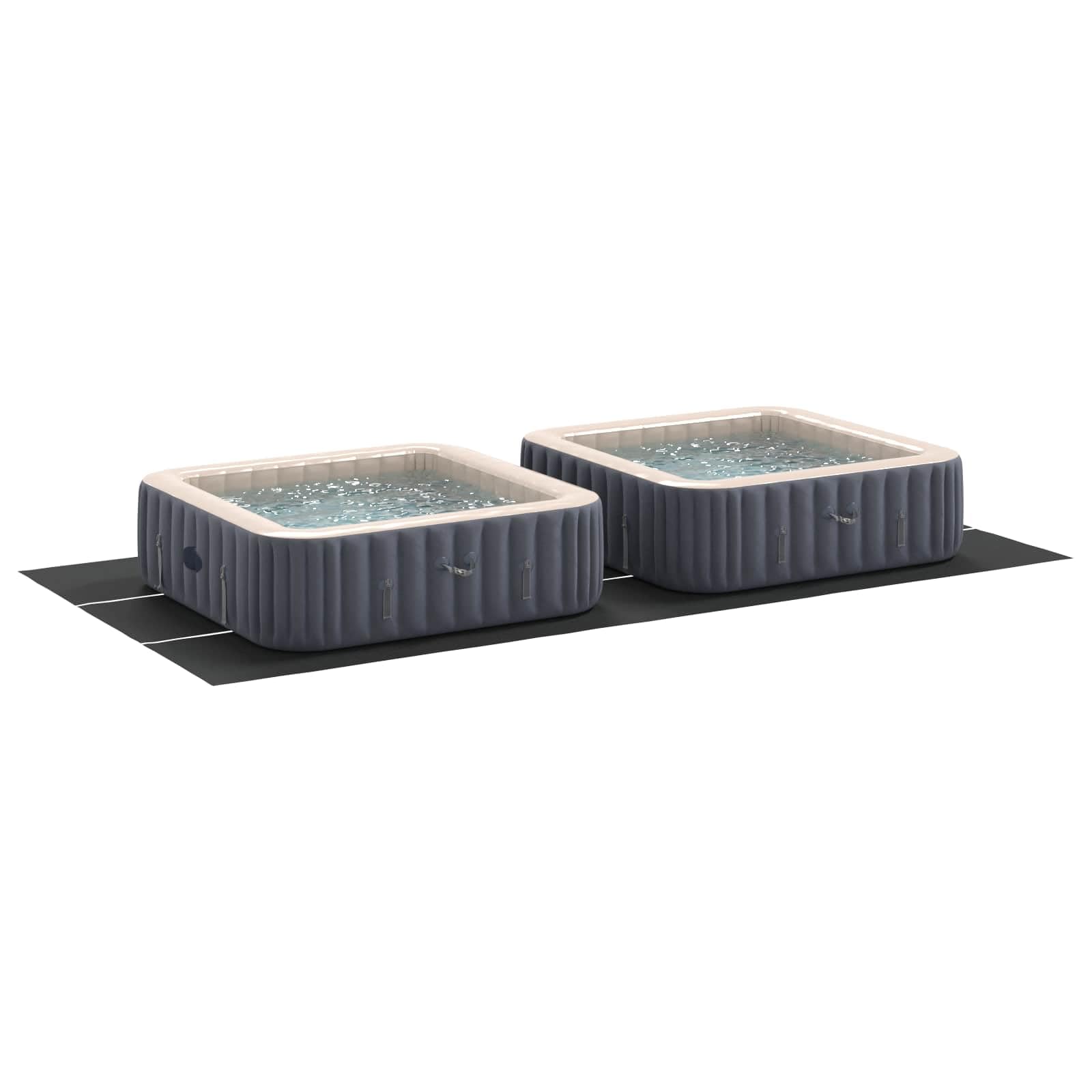 vidaXL Podkładka pod Basen 640 x 321 x 0,1 cm Prostokątny Czarny