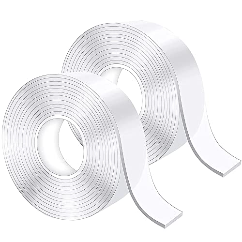 Dantolo Doppelseitiges Klebeband Extra stark 3m,2pcs Transparentes Abwaschbares Nano Tape, Ablösbar Spurlos, Rutschfestes Wiederverwendbares-Doppelklebeband für Teppich, Küche, Auto oder Büro Cover