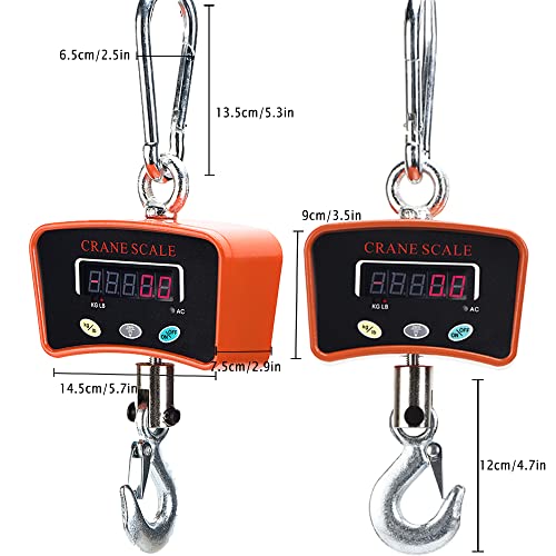 500Kg/1100Lb Digital Hanging Scale Industrial Crane Scale With Precision Sensor Suitable For Farm Weighing, Outdoor Fishing Scale Travel Luggage Weight Portable Mini Handheld Electronic Scale #TOP6