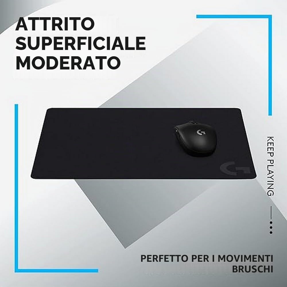 Logitech G G502 HERO Mouse Gaming Prestazioni Elevate, Sensore HERO 25K, 25.600 DPI, RGB & G240 Gaming Mouse Pad in tessuto, Ottimizzato per i Sensori da Gioco, Attrito Moderato