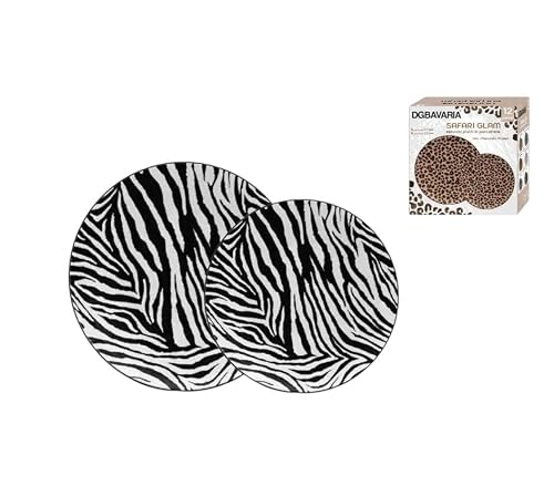 Servizio Piatti Safari Glam in Porcellana – Set da [12/18] Pezzi con Fantasie Animalier (Zebrato, Maculato, Tigrato) – Design Esotico e Moderno per la Tavola, 12, Zebrato