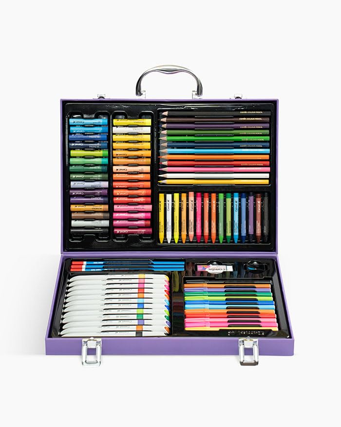 Image of Camel Camlin Premium Art Studio - Pack of 1 kit - Reusable Briefcase Style Pack | Comprehensive Art Supplies for Drawing & Painting | Ideal for Kids & Hobbyists | Pack of 1 Kit