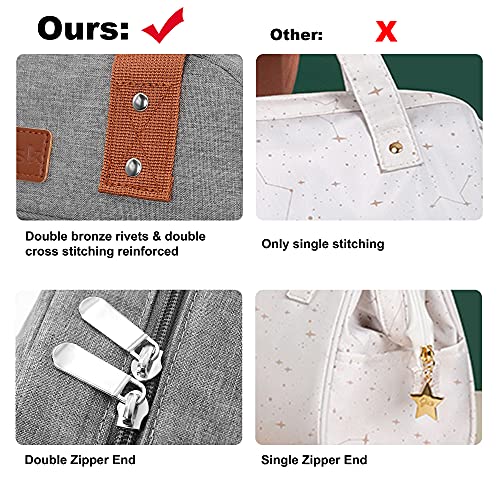 Lunch Bag For Women Freezable Lunch Tote Bag Organizer Reusable Cooler Lunch Box For Adult Outdoor Work,School And Picnic Insulated Lunch Bag With Pocket (Gray) #TOP3