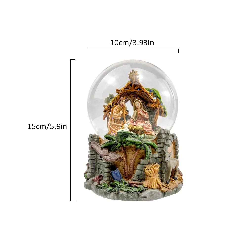 Amazon.co.jp: キリスト降誕のシーン スノードーム 100mm 聖家族