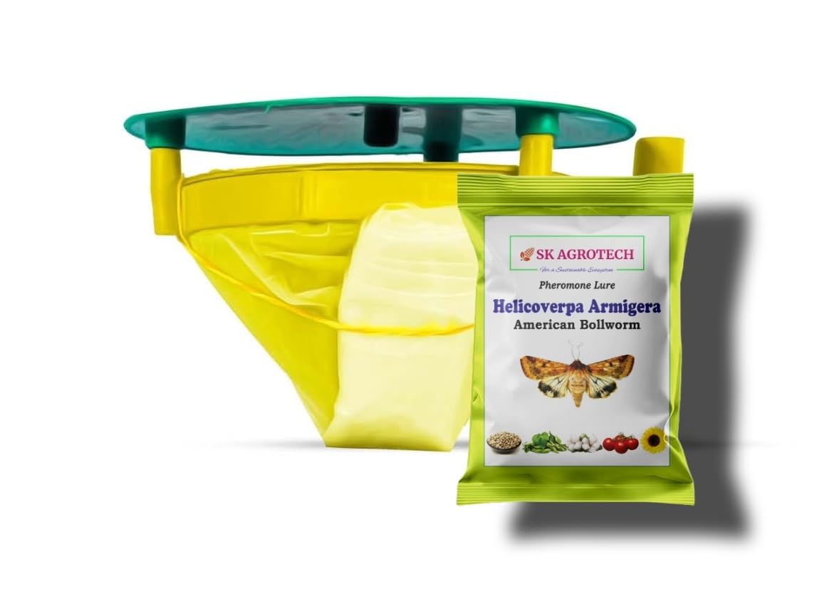 Helicoverpa armigera Pheromone Lure with Funnel Insect Trap | American Bollworm/Pod Borer Monitoring | Eco-Friendly IPM Trap for Crops-image-40