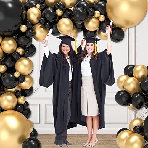 Joyypop 134Pcs Black And Gold Balloon Garland Arch Kit Black And Gold Party Decorations For Graduation Party New Years Birthday Anniversary Party Decorations #TOP3