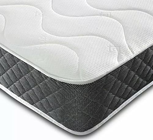 Black Luxury Budget mattress. Cool Touch Quilted. Perfect for Bunk Beds Cabin Beds etc Single / 3ft Small Double / 4ft Double / 4ft6 King / 5ft /6ft (Single)
