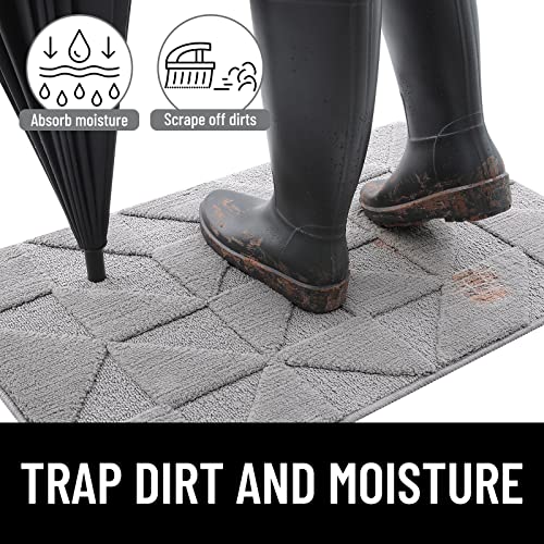Olanly Door Mats Indoor, Non-Slip, Absorbent, Dirt Resist, Entrance Washable Mat, Low-Profile Inside Entry Doormat For Entryway (24X36 Inches, Grey) #TOP3