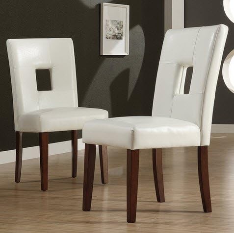 TRIBECCA home Alsace Modern White Faux Leather Upholstered Dining Room Side Chairs (Set of 2)