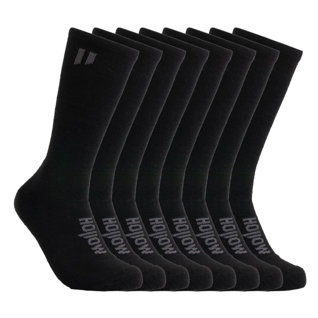 HOLLOW Alpaca Crew Socken für Damen und Herren, 4er-Pack, temperaturregulierende Alpaka-Wollsocken zum Wandern, Arbeiten, Outdoor, jede Jahreszeit, Crew-Socken, Feuchtigkeitstransport, leichte