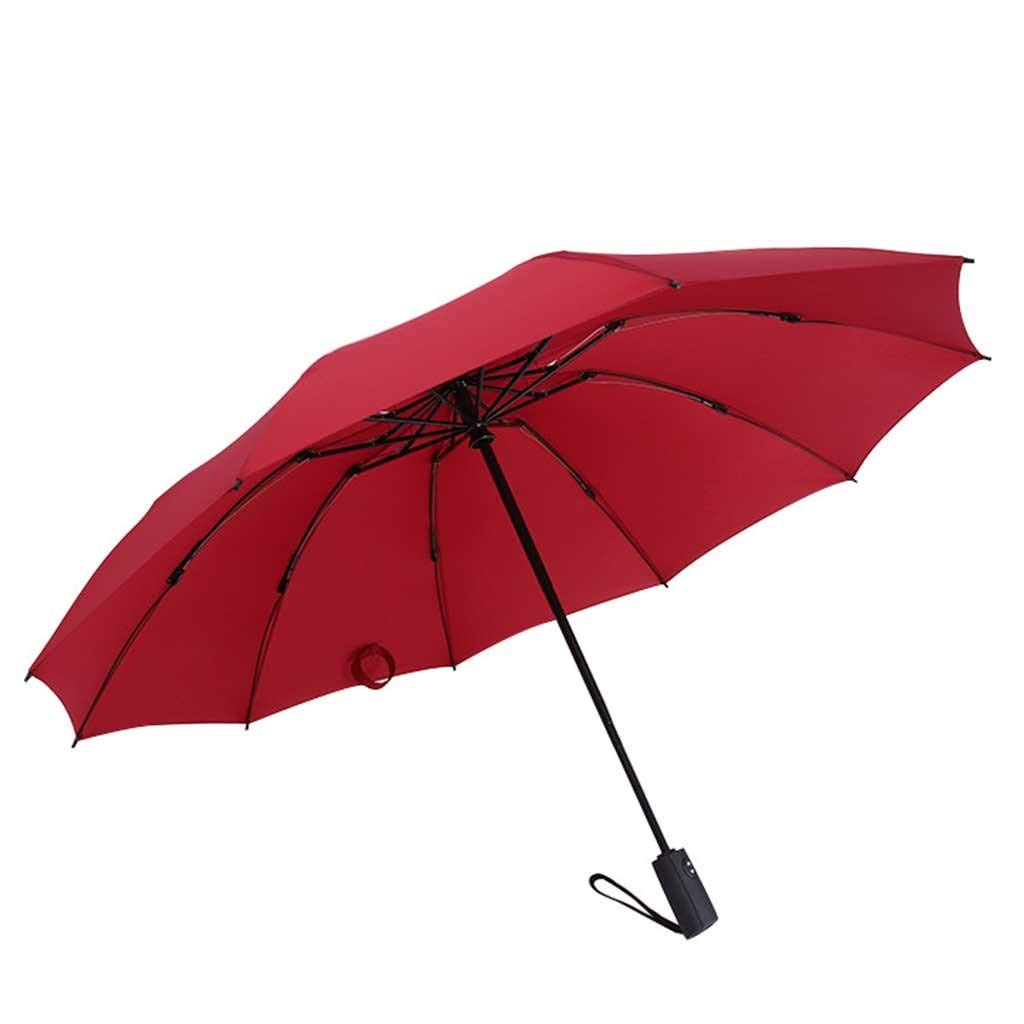 Folding Umbrellas Parapluie De Voyage - Cadre Coupe-vent Renforcé - Un Bouton, Ouverture Et Fermeture Automatique, Facile À Transporter (Color : Red, Size : 107cm)