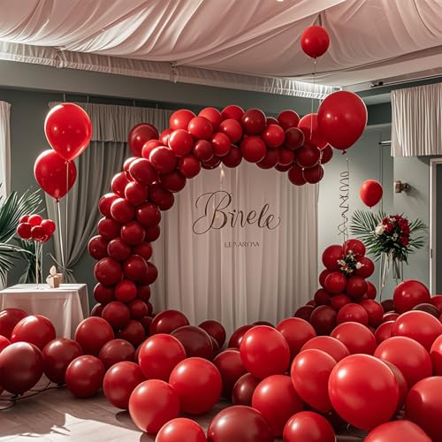 Image of Red Balloons Red Birthday Decorations 30 Pack 18 inch Round Latex Balloons for Wedding Anniversary Birthday Valentine's 4th of July Independence Memorial Day Patriotic Party Decorations