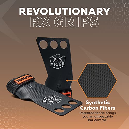 PICSIL RX carbon-grepen met 2 gaten en 3 gaten, handgrepen voor gewichtheffen, muscle-ups, pull-ups, gymnastiek… - Image 3