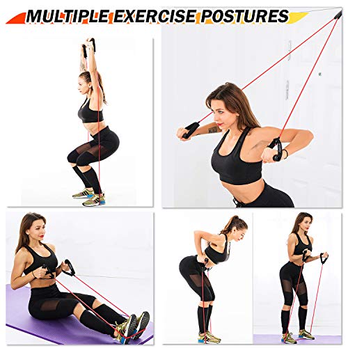 SYOSIN Professional Single Resistance Exercise Band, Non-Slip and Comfortable Handles with Door Anchor, Physical Therapy, Strength Training and Muscle Toning