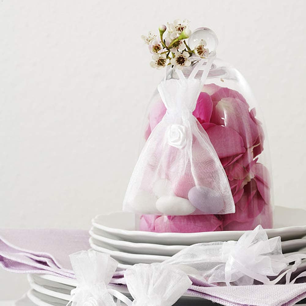 Rotolo Di Tulle Bianco Organza 26m X 28cm - Tessuto Decorativo In Poliestere Per Matrimoni, Feste E Fai Da Te