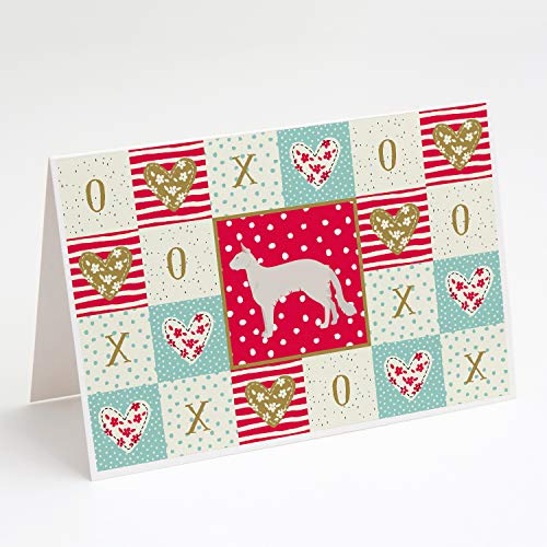 Caroline's Treasures CK5559GCA7P Balinese #2 Cat Love Greeting Cards and Envelopes Pack of 8, Red Blank Cards with Envelopes Whimsical A7 Size 5x7 Blank Note Cards